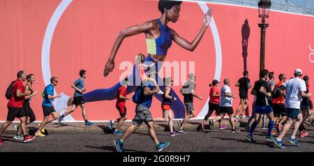 FRANCE. PARIS (8ÈME ARRONDISSEMENT). JOURNÉE OLYMPIQUE, PLACE DE LA CONCORDE, 23 JUIN 2019 Banque D'Images