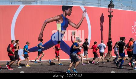 FRANCE. PARIS (8ÈME ARRONDISSEMENT). JOURNÉE OLYMPIQUE, PLACE DE LA CONCORDE, 23 JUIN 2019 Banque D'Images