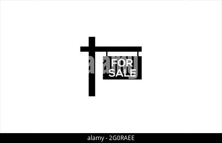 Pour la vente symbole de tableau immobilier publicité vente maison concept de propriété Vector esquisse illustration logo design Illustration de Vecteur