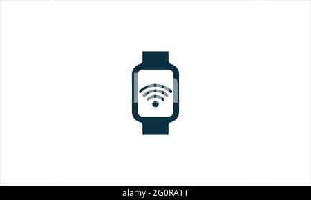 Wi-Fi sans fil Smart Watch logo icône design illustration vectorielle Illustration de Vecteur