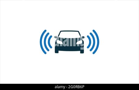 Icône de véhicule autonome ou vecteur d'illustration du logo de voiture wifi Illustration de Vecteur