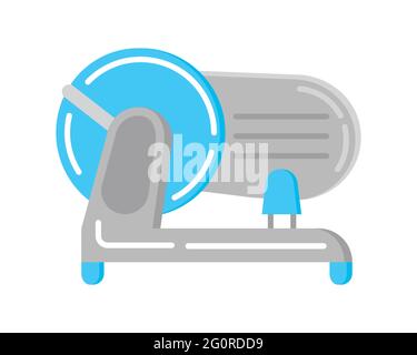 Trancheuse à aliments à écran plat, vecteur d'icône. Panneau petits électroménagers de la cuisine. Symbole de l'outil domestique pour l'application, le Web. Équipement de cuisson, couteau en métal illustré. Illustration de Vecteur