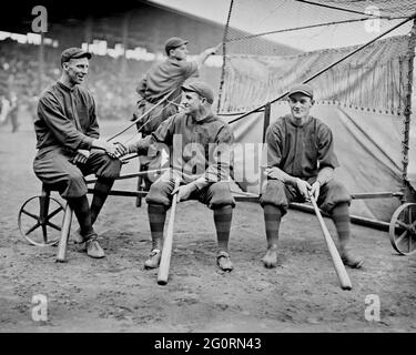 Hank Gowdy, Lefty Tyler, Joey Connolly, Boston Braves, 1914. Banque D'Images