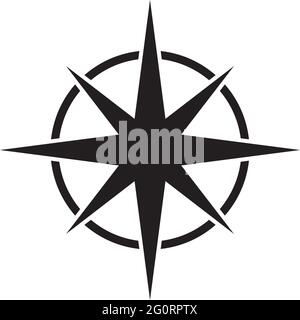 Modèle vectoriel de conception de logo d'icône de boussole Illustration de Vecteur