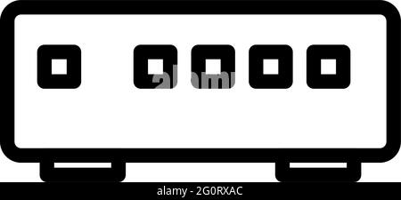 Icône commutateur Ethernet. Conception de contour gras modifiable. Illustration vectorielle. Illustration de Vecteur
