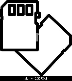 Icône de carte mémoire. Conception de contour gras modifiable. Illustration vectorielle. Illustration de Vecteur