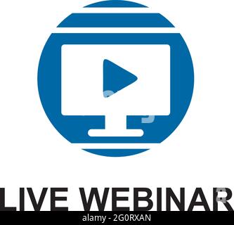 Modèle vectoriel de conception de logo de webinaire en direct Illustration de Vecteur