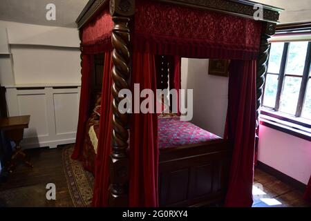 Chambre d'Anne Lister, Shibden Hall, Halifax, West Yorkshire Banque D'Images