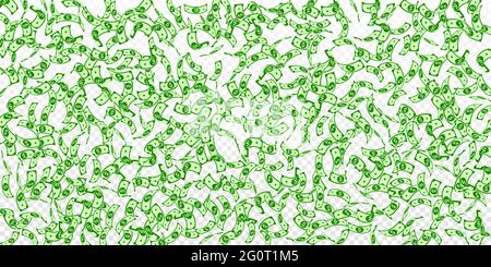 Les billets du dollar américain chutent. Factures en USD limitées sur fond transparent. Argent des États-Unis. Illustration vectorielle curieuse. Jackpot populaire, richesse ou succès Illustration de Vecteur