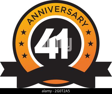 modèle vectoriel de conception de logo de 41e année anniversaire Illustration de Vecteur