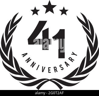 modèle vectoriel de conception de logo de 41e année anniversaire Illustration de Vecteur