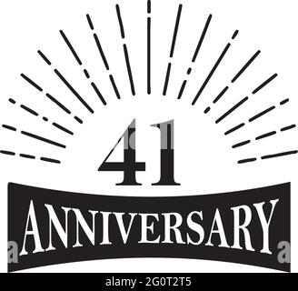 modèle vectoriel de conception de logo de 41e année anniversaire Illustration de Vecteur