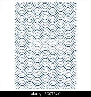 Motif d'onde. Waves style vintage abstrait dessin arrière-plan. Motif d'ondulation en pointillés dessiné à la main. Partie de l'ensemble. Illustration de Vecteur