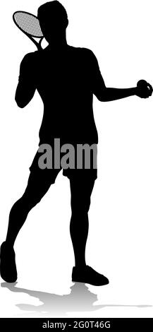 Tennis Silhouette Sport joueur Homme Illustration de Vecteur