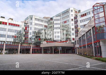 Union européenne Secrétariat du Parlement - immeuble Konrad Adenauer à Kirchberg - Luxembourg ville, Luxembourg Banque D'Images