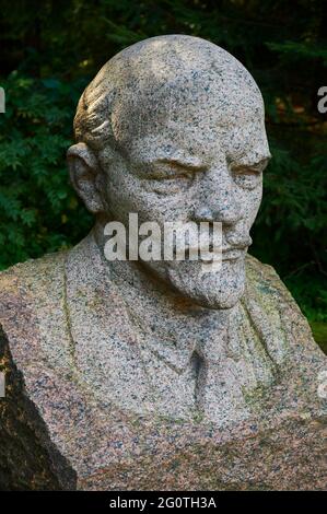 Lituanie (pays baltes), région d'Alytus, ville de Druskininkai, Parc Gruto, le monde de Staline, Statue de Lénine Banque D'Images