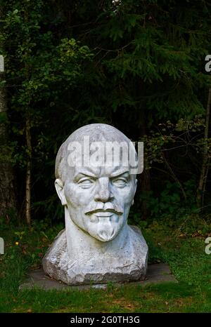 Lituanie (pays baltes), région d'Alytus, ville de Druskininkai, Parc Gruto, le monde de Staline, Statue de Lénine Banque D'Images