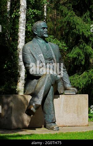 Lituanie (pays baltes), région d'Alytus, ville de Druskininkai, Parc Gruto, le monde de Staline, Statue de Lénine Banque D'Images