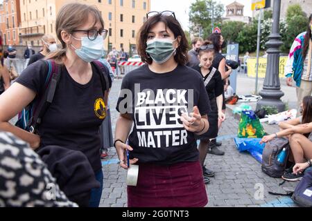 Rome, Italie. 02 juin 2021. (6/2/2021) manifestation à Rome sur la Piazza della Bocca della Verità organisée par les militants du mouvement Black Lives Matter Rome. (Photo de Matteo Nardone/Pacific Press/Sipa USA) crédit: SIPA USA/Alay Live News Banque D'Images