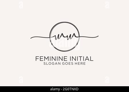Logo WW writing avec modèle circulaire logo vectoriel de signature initiale, mariage, mode, floral et botanique avec modèle créatif. Illustration de Vecteur