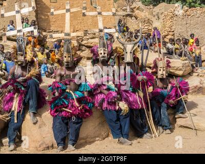 Les mystérieux masques Dogon, Mali Banque D'Images