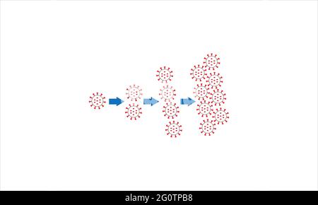Illustration vectorielle du coronavirus COVID-19 Icon logo design modèle vectoriel Illustration de Vecteur