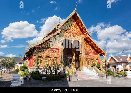 Wat Jet Yot dans la ville de Chiang Rai en Thaïlande du Nord. Banque D'Images