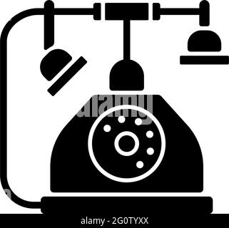 Icône de glyphe noire du téléphone Illustration de Vecteur