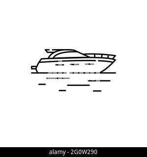 Icône de la ligne de couleur du hors-bord. Elément vectoriel isolé. Pictogramme de contour pour la page Web, l'application mobile, la promotion Illustration de Vecteur