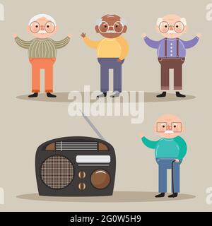 personnages d'hommes anciens Illustration de Vecteur