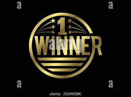 Icône numéro un d'or, prix, champion, gagnant, symbole du logo abstrait du concept de succès. Illustration de Vecteur