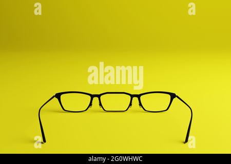 Lunettes à trois yeux sur un fond coloré isolé. Illustration 3D Banque D'Images