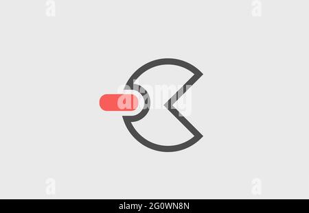 Icône de logo en forme de lettre C gris rose. Conception géométrique pour l'identité de l'entreprise avec la ligne Banque D'Images
