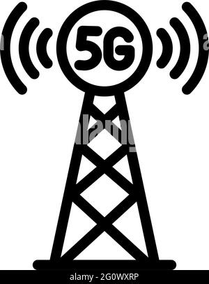 icône de vecteur de ligne 5g. Symbole ou logo de connexion Internet réseau. Illustration du vecteur de stock Illustration de Vecteur