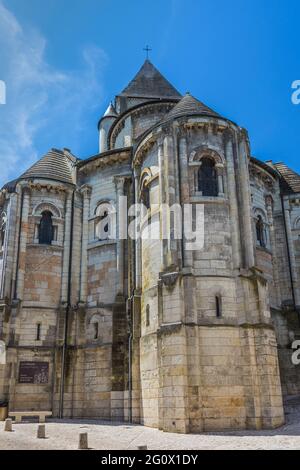 Vue sur la Collégiale de Saint-Aignan, Loir-et-cher (41), France. Banque D'Images