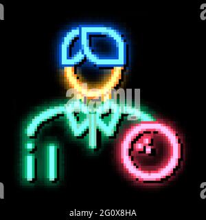 Man Bowling Gamer icône néon Illustration de Vecteur