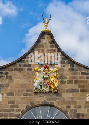 Le toit du Canongate Kirk, le Royal Mile, Édimbourg, Écosse, Royaume-Uni. Banque D'Images