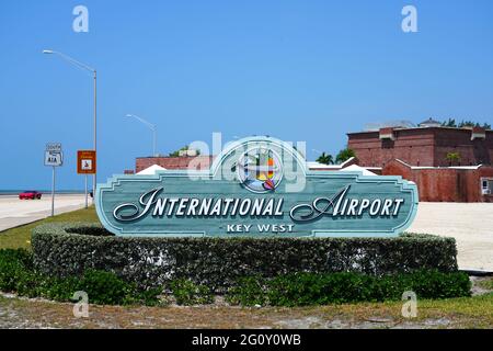 KEY WEST, FL -25 APR 2021- vue sur l'aéroport international de Key West (EYW) situé à Key West, comté de Monroe, Floride, États-Unis. Banque D'Images