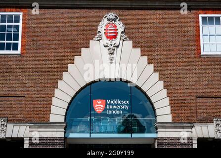 La porte d'entrée de l'université de Middlesex à Londres Banque D'Images