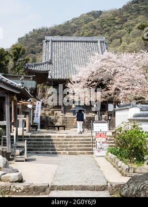 Naruto, Japon - 2 avril 2018 : printemps à Dainichiji, temple numéro 4 en pèlerinage à Shikoku Banque D'Images