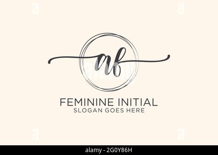 AF beauté monogramme et élégant logo design écriture logo de la signature initiale, mariage, mode, floral et botanique avec modèle créatif. Illustration de Vecteur