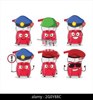 Un policier dédié de style mascotte de jus de fraise. Illustration vectorielle Illustration de Vecteur