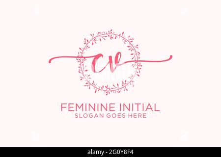 CV beauté monogramme et élégant logo design écriture logo de la signature initiale, mariage, mode, floral et botanique avec modèle créatif. Illustration de Vecteur