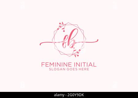 FB beauté monogramme et élégant logo design écriture logo de la signature initiale, mariage, mode, floral et botanique avec modèle créatif. Illustration de Vecteur