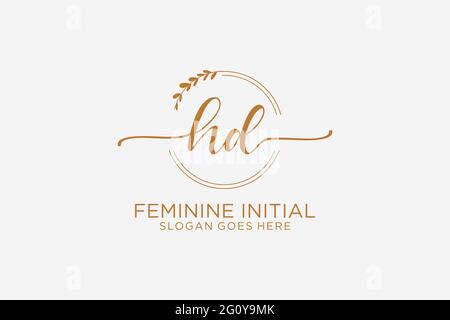 HD beauté monogramme et élégant logo design écriture logo de la signature initiale, mariage, mode, floral et botanique avec modèle créatif. Illustration de Vecteur