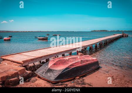 Panorama de Laguna dello Stagnone, Marsala, Trapani, Sicile, Italie, Europe Banque D'Images