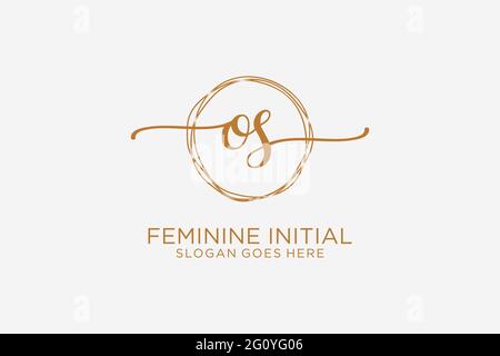 OS beauté monogramme et élégant logo design écriture logo de la signature initiale, mariage, mode, floral et botanique avec modèle créatif. Illustration de Vecteur