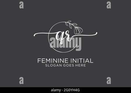 QR beauté monogramme et élégant logo design écriture logo de la signature initiale, mariage, mode, floral et botanique avec modèle créatif. Illustration de Vecteur