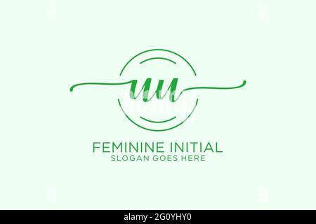 UU beauté monogramme et élégant logo design écriture logo de la signature initiale, mariage, mode, floral et botanique avec modèle créatif. Illustration de Vecteur