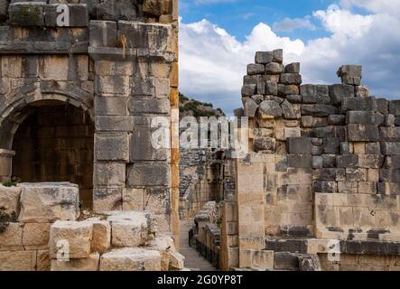 Anciens bâtiments lycian Myra en Turquie, Demre. Banque D'Images